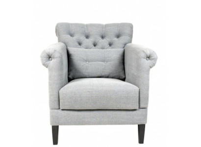 Armchair Club Lounge Designer Chair Upholstery Sofa 1 Seater Relax TV Gray